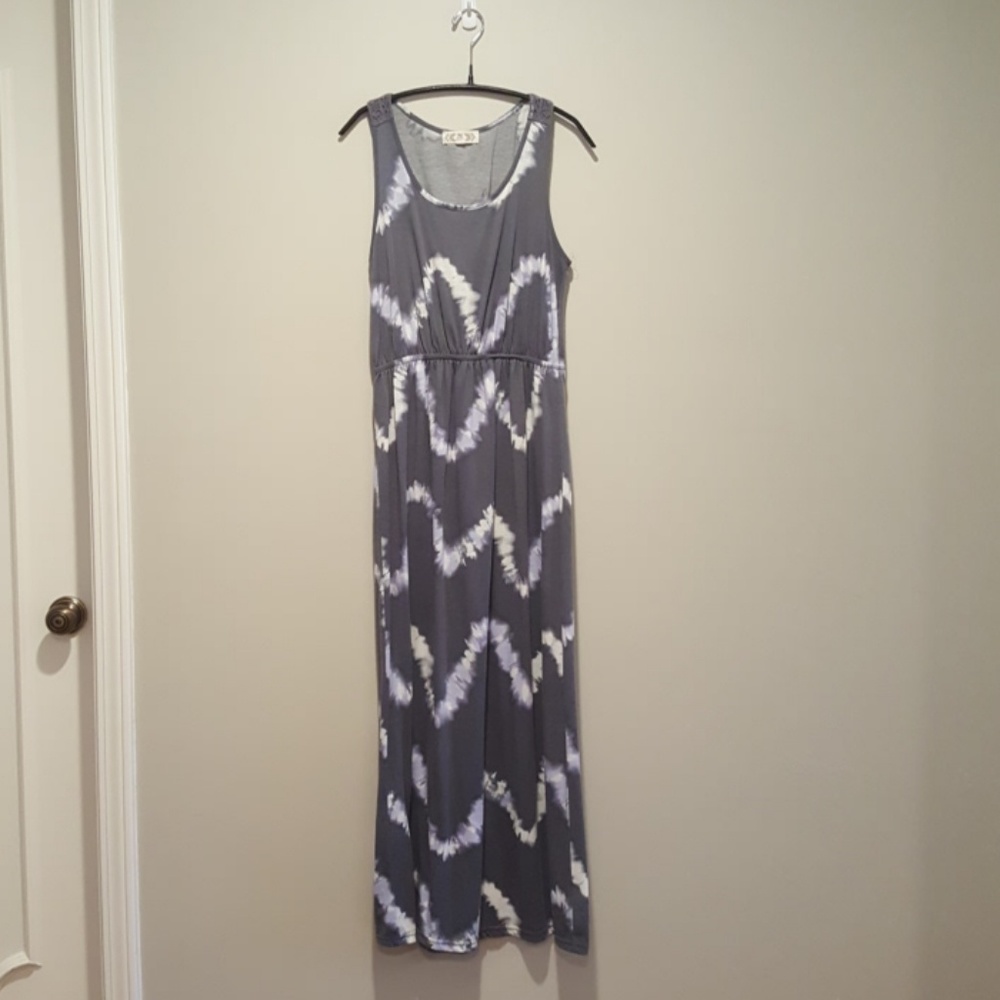 Grey tie dye maxi dress